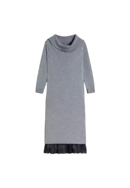 TWINSET Abito Donna A-TI Vestito Corto Cashmere Zip Sottoveste Pizz... TWINSET Abito Donna A-TI Vestito Corto Cashmere Zip Sottoveste Pizz...