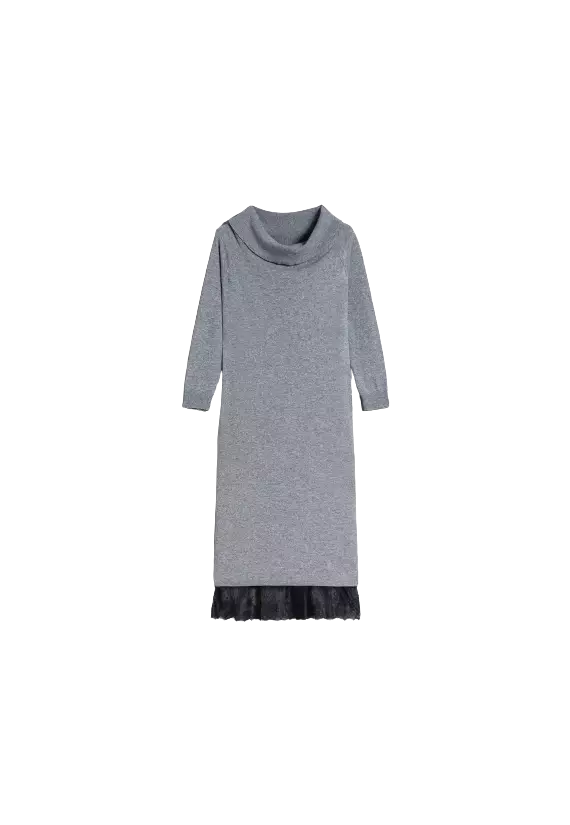 TWINSET Abito Donna A-TI Vestito Corto Cashmere Zip Sottoveste Pizz... TWINSET Abito Donna A-TI Vestito Corto Cashmere Zip Sottoveste Pizz...