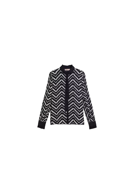 TWINSET Camicia Donna A-TI Crepe Floreale Fusciacca Bottoni Bianca ... TWINSET Camicia Donna A-TI Crepe Floreale Fusciacca Bottoni Bianca ...