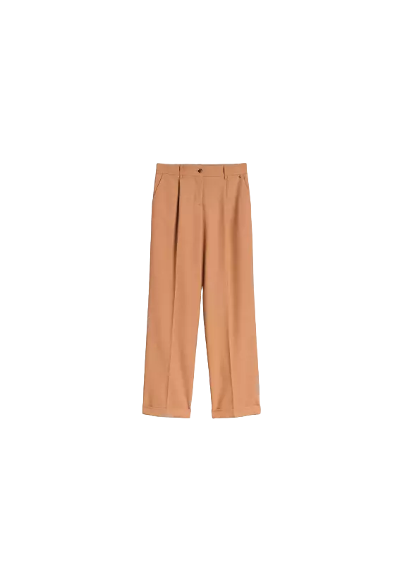 TWINSET Pantaloni Donna A-TI Lana Elastici Pieghe Risvolto Zip Camm... TWINSET Pantaloni Donna A-TI Lana Elastici Pieghe Risvolto Zip Camm...