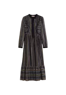 TWINSET Abito Donna A-TI Vestito Lungo Pizzo Volant Lurex Nero Nuov... TWINSET Abito Donna A-TI Vestito Lungo Pizzo Volant Lurex Nero Nuov...