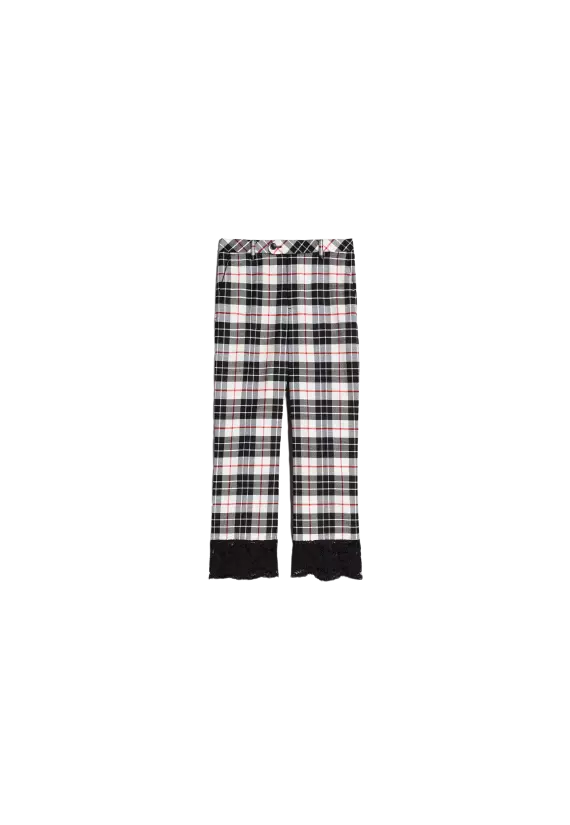 TWINSET Pantaloni Donna A-TI Flare Lana Pizzo Nero Check Quadri Gri... TWINSET Pantaloni Donna A-TI Flare Lana Pizzo Nero Check Quadri Gri...