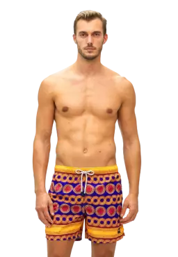 bermuda lungo mare da uomo con fantasia africa sul tessuto | FK bermuda lungo mare da uomo con fantasia africa sul tessuto | FK