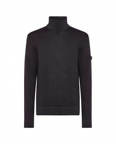 maglia grigio piombo da uomo con inseri e fascetta | PEUTEREY maglia grigio piombo da uomo con inseri e fascetta | PEUTEREY