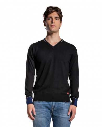 PEUTEREY Maglia Uomo Dencom 01 A-ES Maglioncino V Lana Slim Nero Ve... PEUTEREY Maglia Uomo Dencom 01 A-ES Maglioncino V Lana Slim Nero Ve...
