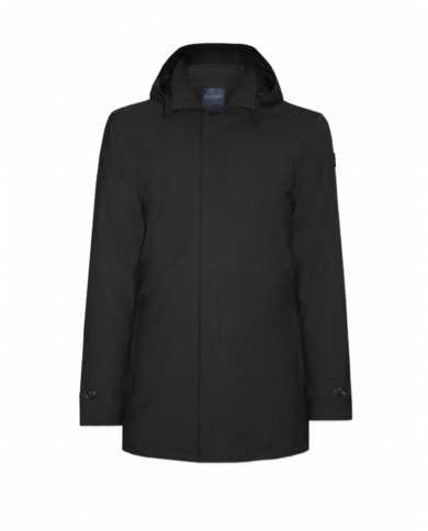 giaccone nero da uomo con cuciture nastrate | HOMEWARD giaccone nero da uomo con cuciture nastrate | HOMEWARD