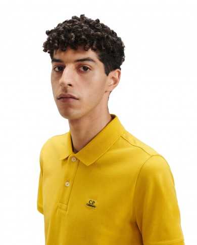 polo nugget gold da uomo con etichetta logata ricamata | C.P. COMPANY polo nugget gold da uomo con etichetta logata ricamata | C.P. COMPANY