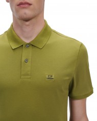 polo green moss da uomo con etichetta logata ricamata | C.P. COMPANY polo green moss da uomo con etichetta logata ricamata | C.P. COMPANY