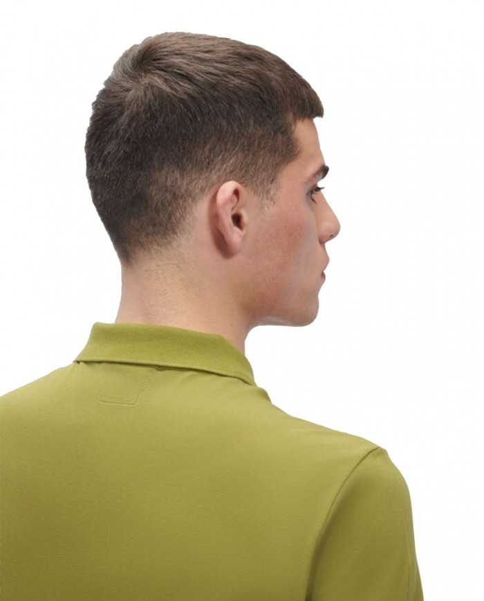 polo green moss da uomo con etichetta logata ricamata | C.P. COMPANY polo green moss da uomo con etichetta logata ricamata | C.P. COMPANY