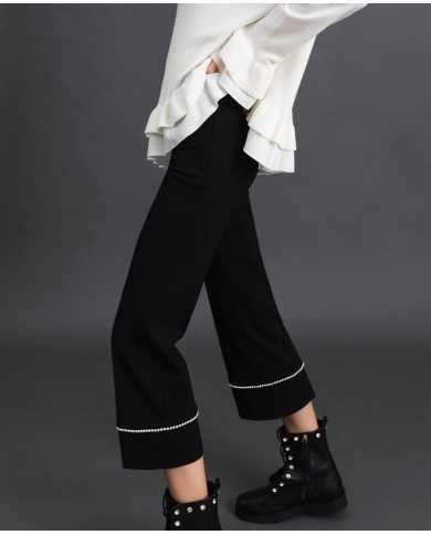 TWINSET Pantaloni Donna A-TI Pantalone Flare Elastici Milano Perle ... TWINSET Pantaloni Donna A-TI Pantalone Flare Elastici Milano Perle ...