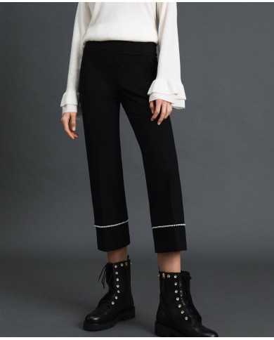 TWINSET Pantaloni Donna A-TI Pantalone Flare Elastici Milano Perle ... TWINSET Pantaloni Donna A-TI Pantalone Flare Elastici Milano Perle ...