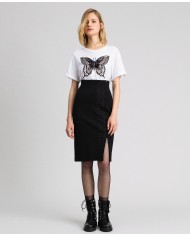 TWINSET Gonna Donna A-TI Vita Alta Lunga Pizzo Nero Spacco Stretch ... TWINSET Gonna Donna A-TI Vita Alta Lunga Pizzo Nero Spacco Stretch ...