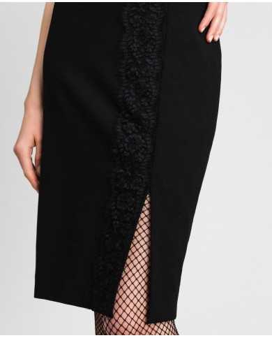 TWINSET Gonna Donna A-TI Vita Alta Lunga Pizzo Nero Spacco Stretch ... TWINSET Gonna Donna A-TI Vita Alta Lunga Pizzo Nero Spacco Stretch ...