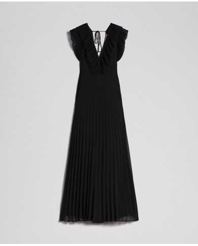 TWINSET Abito Donna A-TI Vestito Lungo Georgette Scollatura Zip Ner... TWINSET Abito Donna A-TI Vestito Lungo Georgette Scollatura Zip Ner...