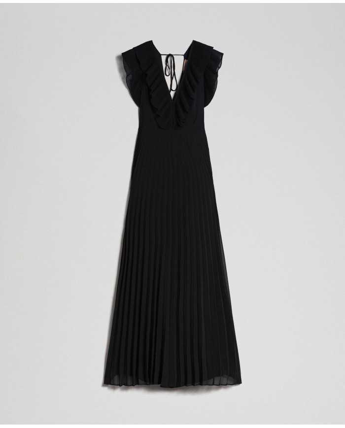 TWINSET Abito Donna A-TI Vestito Lungo Georgette Scollatura Zip Ner... TWINSET Abito Donna A-TI Vestito Lungo Georgette Scollatura Zip Ner...