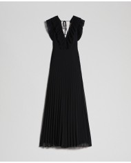 TWINSET Abito Donna A-TI Vestito Lungo Georgette Scollatura Zip Ner... TWINSET Abito Donna A-TI Vestito Lungo Georgette Scollatura Zip Ner...