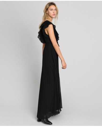 TWINSET Abito Donna A-TI Vestito Lungo Georgette Scollatura Zip Ner... TWINSET Abito Donna A-TI Vestito Lungo Georgette Scollatura Zip Ner...