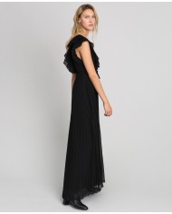 TWINSET Abito Donna A-TI Vestito Lungo Georgette Scollatura Zip Ner... TWINSET Abito Donna A-TI Vestito Lungo Georgette Scollatura Zip Ner...