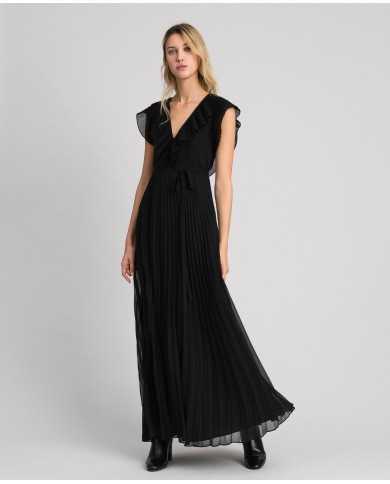 TWINSET Abito Donna A-TI Vestito Lungo Georgette Scollatura Zip Ner... TWINSET Abito Donna A-TI Vestito Lungo Georgette Scollatura Zip Ner...