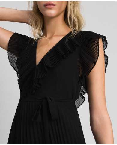 TWINSET Abito Donna A-TI Vestito Lungo Georgette Scollatura Zip Ner... TWINSET Abito Donna A-TI Vestito Lungo Georgette Scollatura Zip Ner...