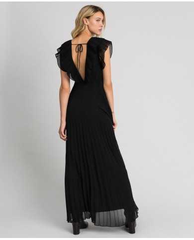 TWINSET Abito Donna A-TI Vestito Lungo Georgette Scollatura Zip Ner... TWINSET Abito Donna A-TI Vestito Lungo Georgette Scollatura Zip Ner...