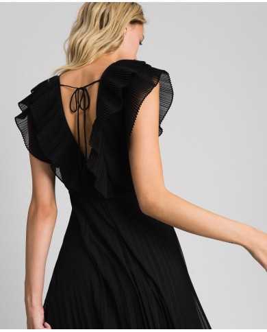 TWINSET Abito Donna A-TI Vestito Lungo Georgette Scollatura Zip Ner... TWINSET Abito Donna A-TI Vestito Lungo Georgette Scollatura Zip Ner...