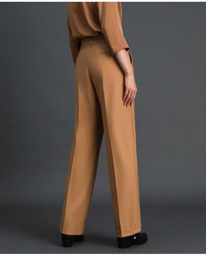 TWINSET Pantaloni Donna A-TI Lana Elastici Pieghe Risvolto Zip Camm... TWINSET Pantaloni Donna A-TI Lana Elastici Pieghe Risvolto Zip Camm...