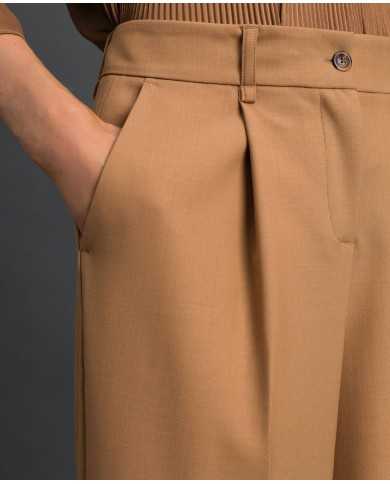 TWINSET Pantaloni Donna A-TI Lana Elastici Pieghe Risvolto Zip Camm... TWINSET Pantaloni Donna A-TI Lana Elastici Pieghe Risvolto Zip Camm...