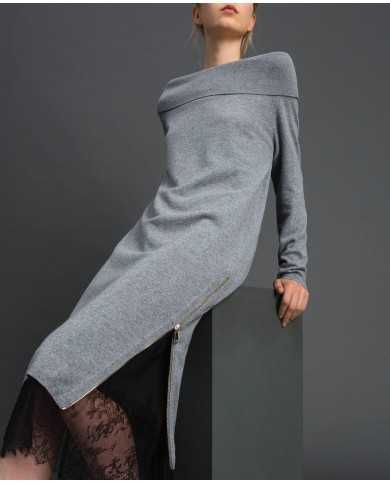 TWINSET Abito Donna A-TI Vestito Corto Cashmere Zip Sottoveste Pizz... TWINSET Abito Donna A-TI Vestito Corto Cashmere Zip Sottoveste Pizz...