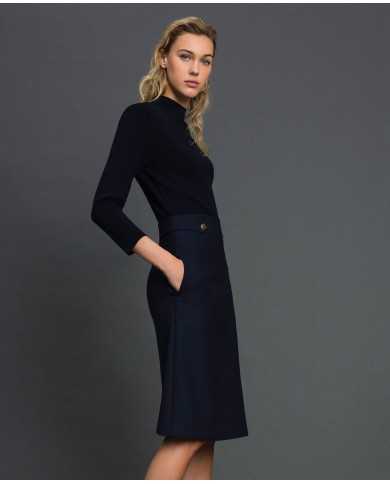 TWINSET Abito Donna A-TI Vestito Gonna Lana Elastico Svasatoo Blu N... TWINSET Abito Donna A-TI Vestito Gonna Lana Elastico Svasatoo Blu N...