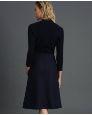 TWINSET Abito Donna A-TI Vestito Gonna Lana Elastico Svasatoo Blu N...