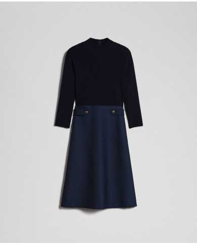 TWINSET Abito Donna A-TI Vestito Gonna Lana Elastico Svasatoo Blu N... TWINSET Abito Donna A-TI Vestito Gonna Lana Elastico Svasatoo Blu N...