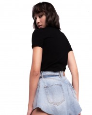 t-shirt nero limousine da donna con dettagli ricamati | PINKO