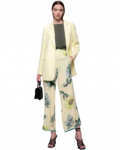 pantaloni a palazzo multicolor da donna con fatansia floreale | PINKO