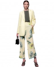 pantaloni a palazzo multicolor da donna con fatansia floreale | PINKO