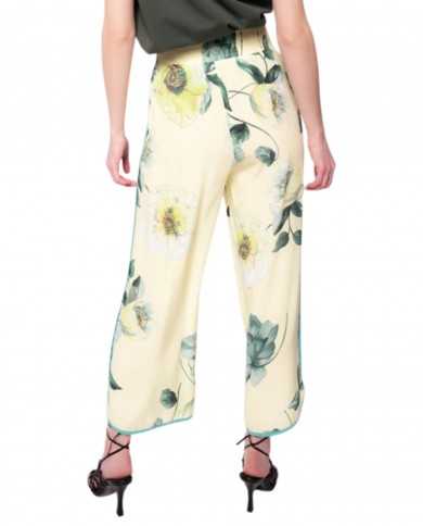 pantaloni a palazzo multicolor da donna con fatansia floreale | PINKO