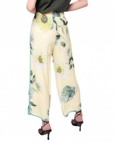 pantaloni a palazzo multicolor da donna con fatansia floreale | PINKO