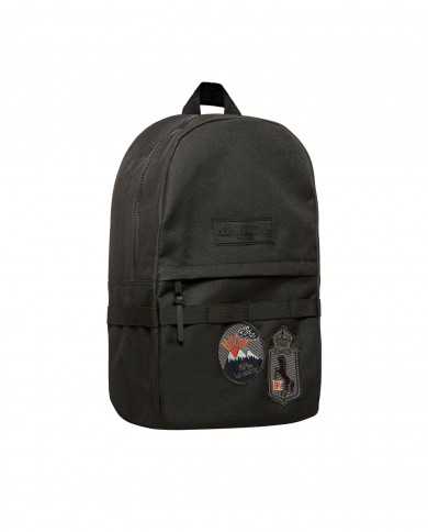 zaino jet black da uomo con logo patch gommati | AERONAUTICA MILITARE