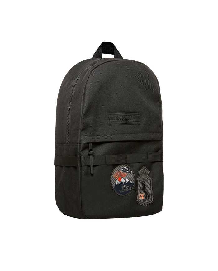 zaino jet black da uomo con logo patch gommati | AERONAUTICA MILITARE zaino jet black da uomo con logo patch gommati | AERONAUTICA MILITARE
