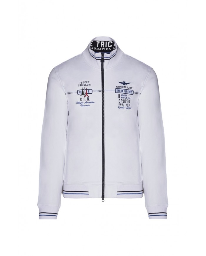 AERONAUTICA MILITARE Felpa Uomo FE1677 P-EE in Cotone con Zip Frecc