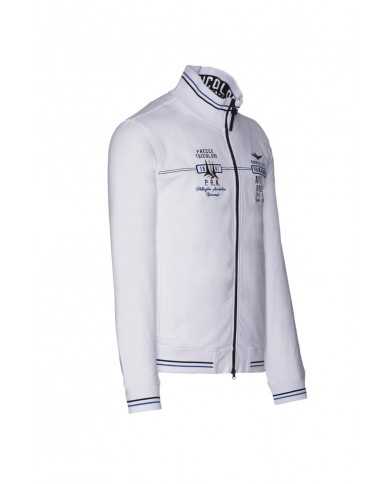 felpa bianca uomo con ricamo frecce tricolore | AREONAUTICA MILITARE