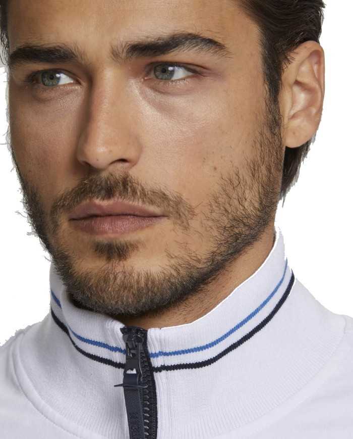 felpa bianca uomo con ricamo frecce tricolore | AREONAUTICA MILITARE