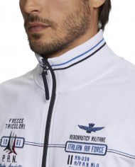 felpa bianca uomo con ricamo frecce tricolore | AREONAUTICA MILITARE