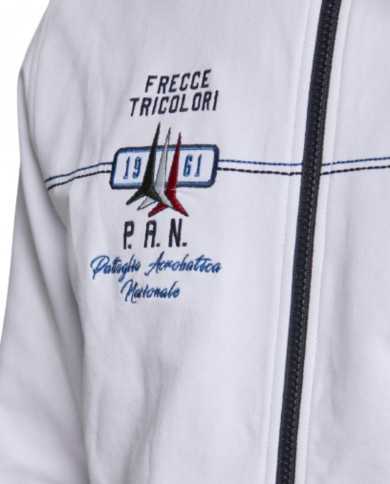 felpa bianca uomo con ricamo frecce tricolore | AREONAUTICA MILITARE