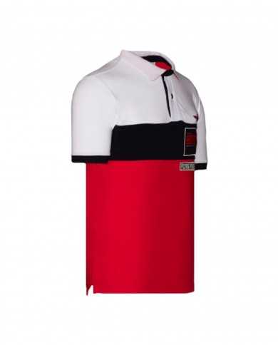polo white/navy/red uomo con logo e patchwork | AERONAUTICA MILITARE