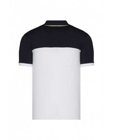 polo navy/lime/white uomo con logo e patchwork | AERONAUTICA MILITARE