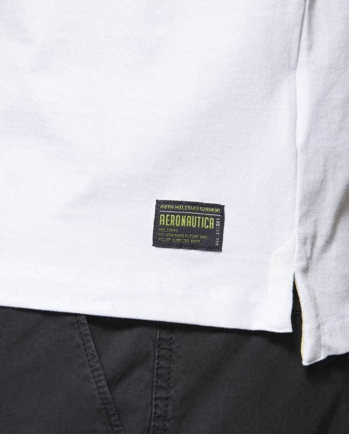 polo navy/lime/white uomo con logo e patchwork | AERONAUTICA MILITARE polo navy/lime/white uomo con logo e patchwork | AERONAUTICA MILITARE