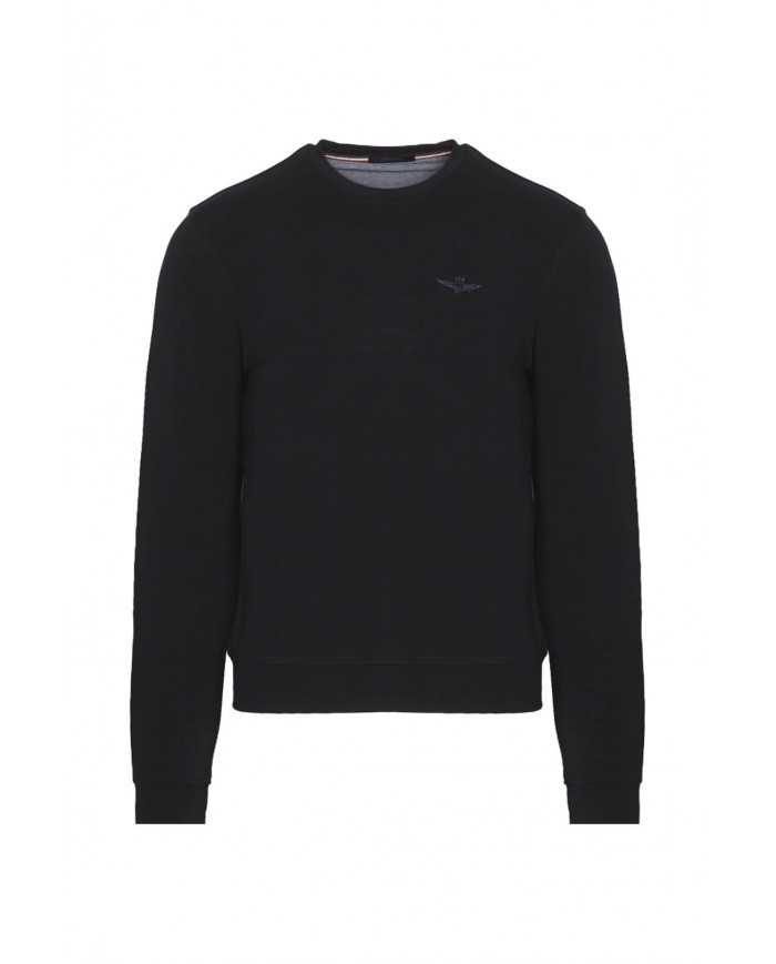 felpa blu scuro da uomo con logo ricamato | AERONAUTICA MILITARE