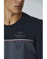 t-shirt blu scuro/grigio medio uomo con loghi | AERONAUTICA MILITARE t-shirt blu scuro/grigio medio uomo con loghi | AERONAUTICA MILITARE