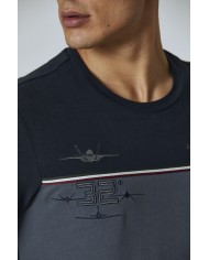 t-shirt blu scuro/grigio medio uomo con loghi | AERONAUTICA MILITARE t-shirt blu scuro/grigio medio uomo con loghi | AERONAUTICA MILITARE